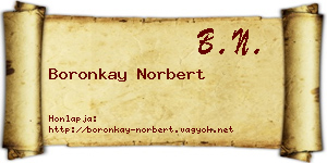 Boronkay Norbert névjegykártya