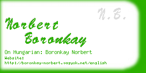 norbert boronkay business card